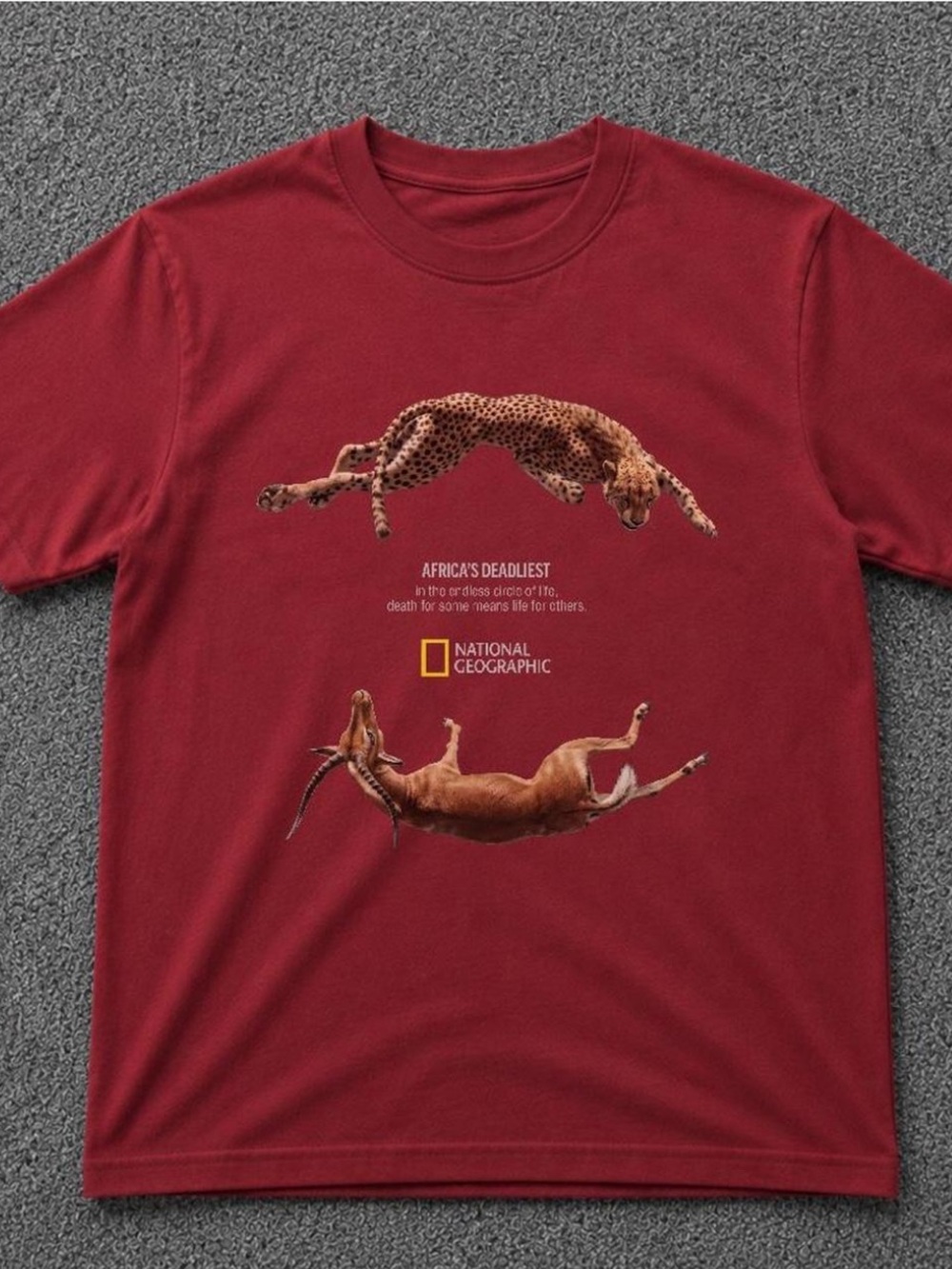 Gildan Antique Cherry Red Animal Graphic Tee